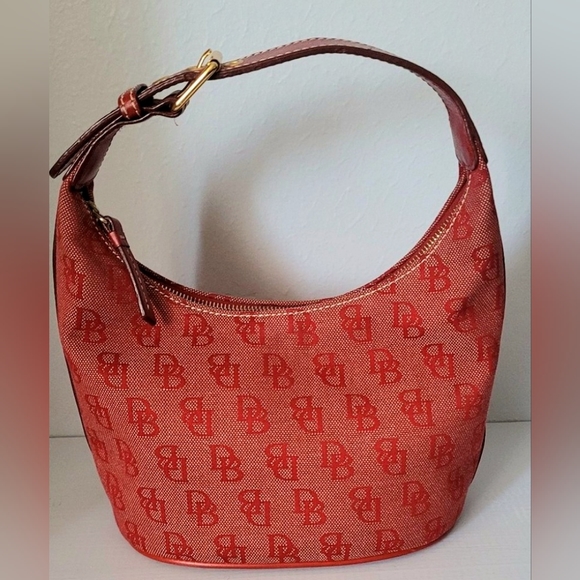 Dooney & Bourke Handbags - Vintage Dooney & Bourke Canvas & Leather Trim Handbag